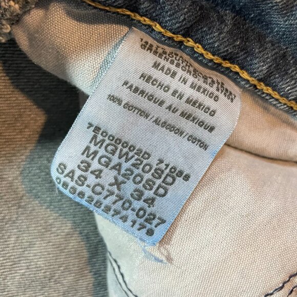 Wrangler Jeans Mens Size 34X34 Blue Dark Wash Denim Regular Fit Straight MGA20SD - Picture 4 of 5